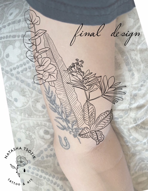 Final Design for Plants Tattoo by Natasha Tsozik