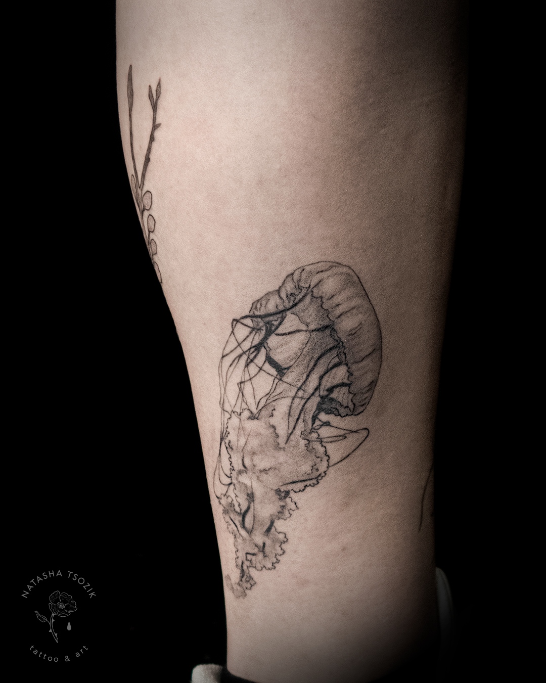 Jellyfish tattoo by Natasha Tsozik