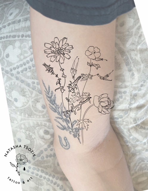 Botanical Tattoo Design by Natasha Tsozik