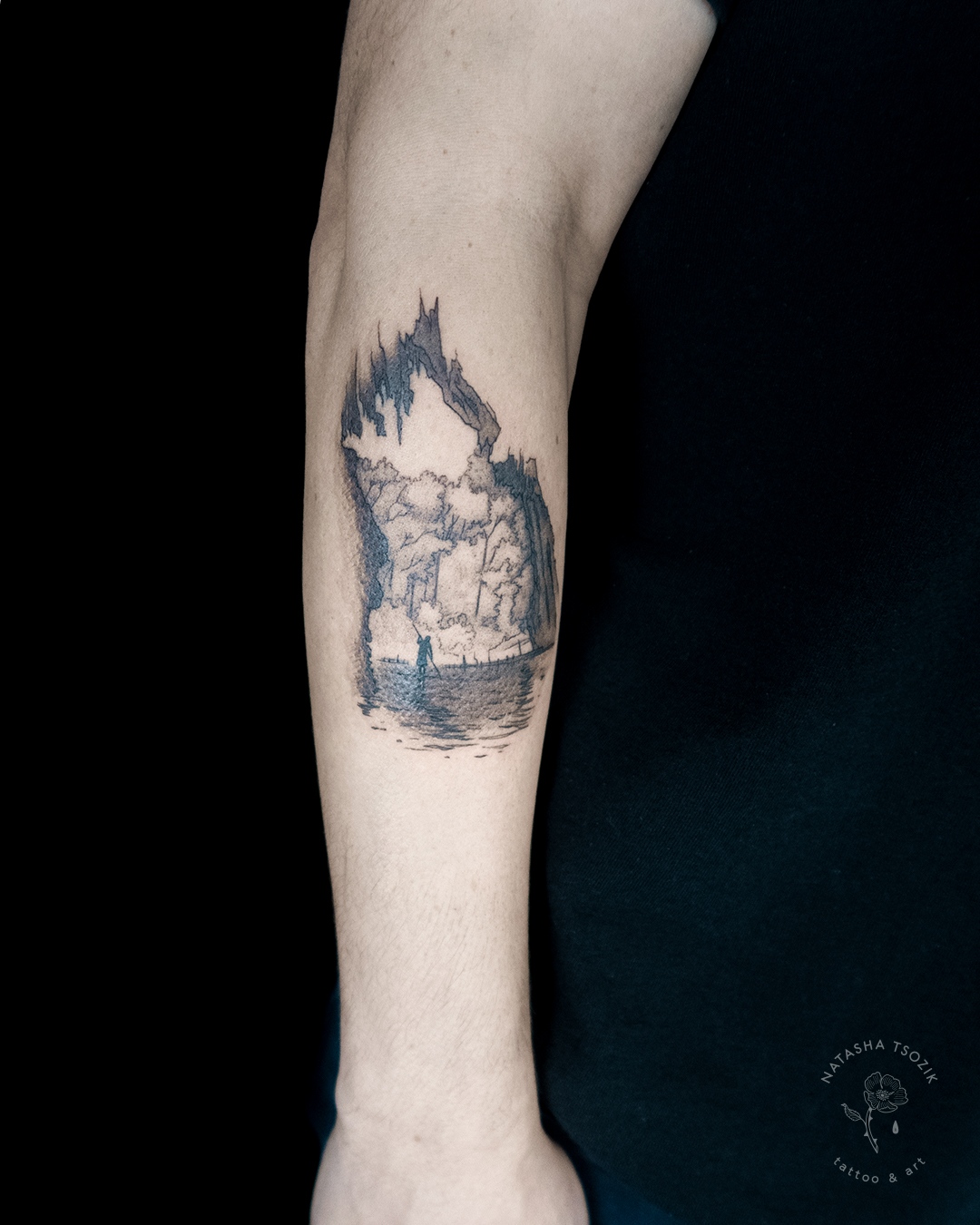 Cave tattoo by Natasha Tsozik