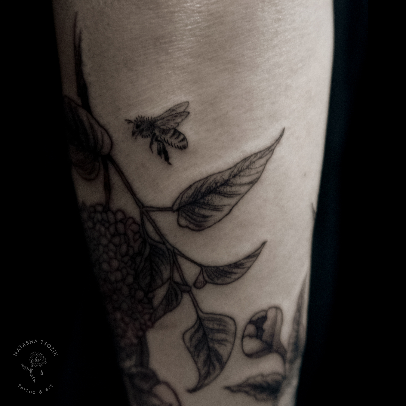 Bee: Details of a Floral Tattoo by Natasha Tsozik