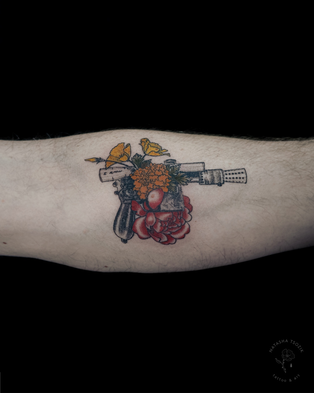 Han Solo’s gun tattoo by Natasha Tsozik 3