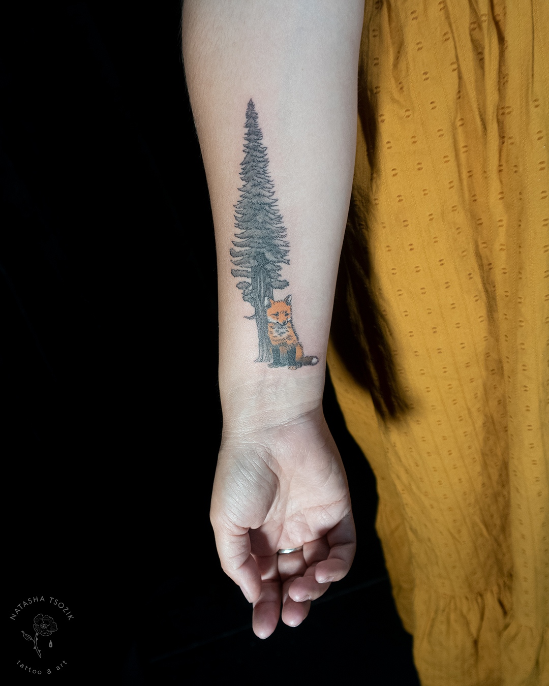 Forest&Fox tattoo by Natasha Tsozik