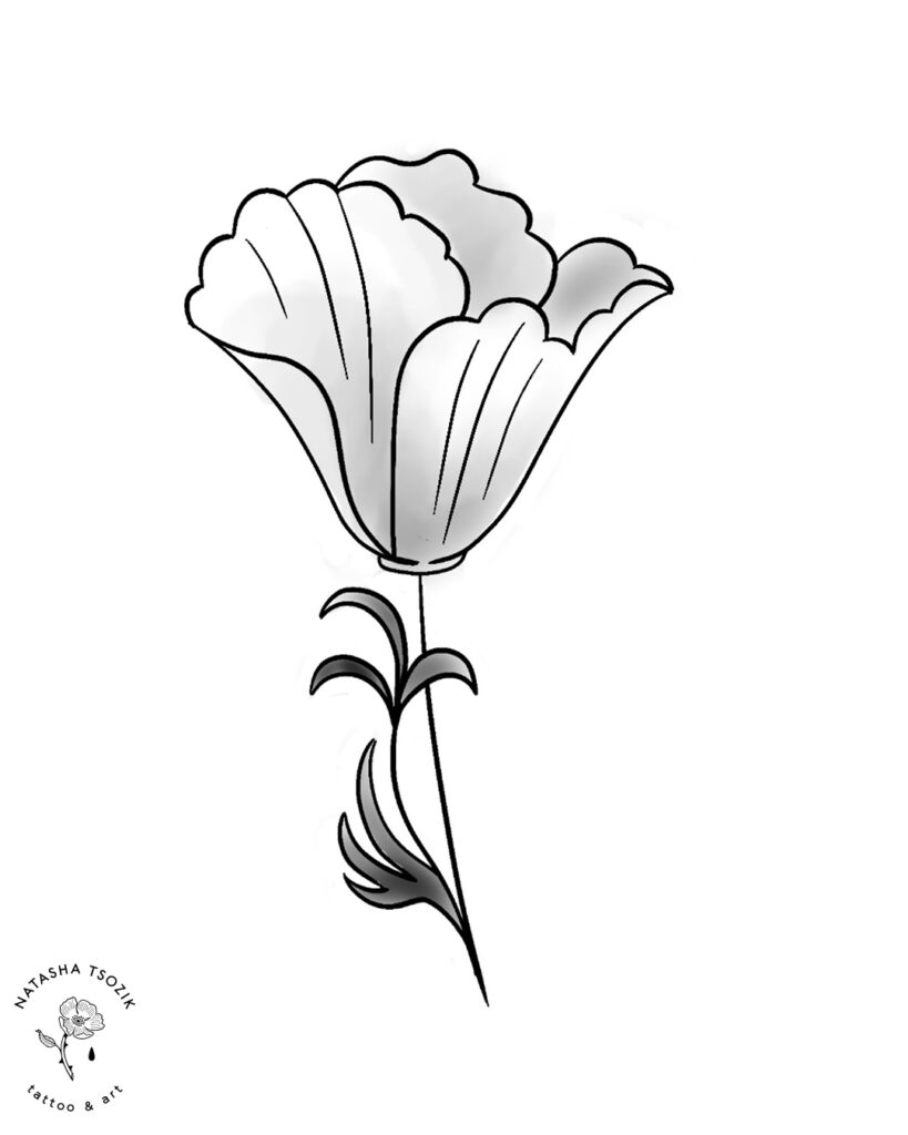 poppy flower tattoo design
