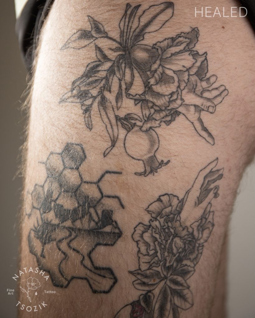 Art inspired tattoo by Natasha Tsozik, female tattoo artist based in San Francisco, Bay Area.