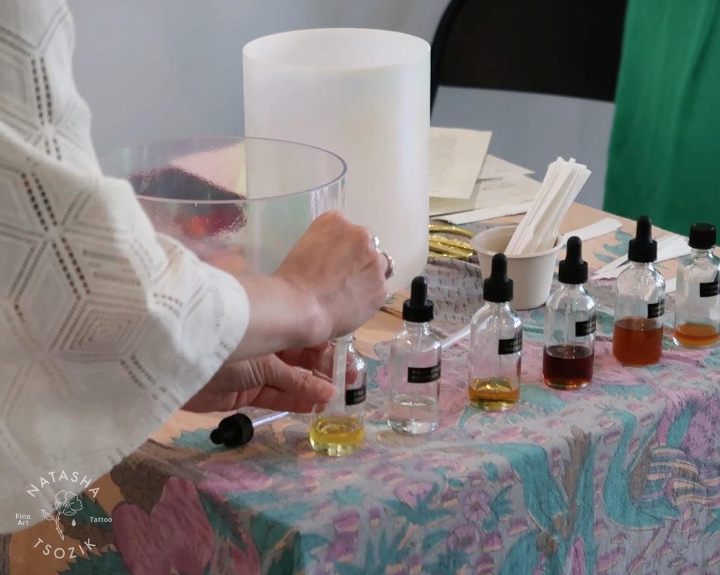 Check out highlights of the San Francisco Scent Class at Natasha Tsozik Fine Art Tattoo. Held on Earth Day in Dogpatch.